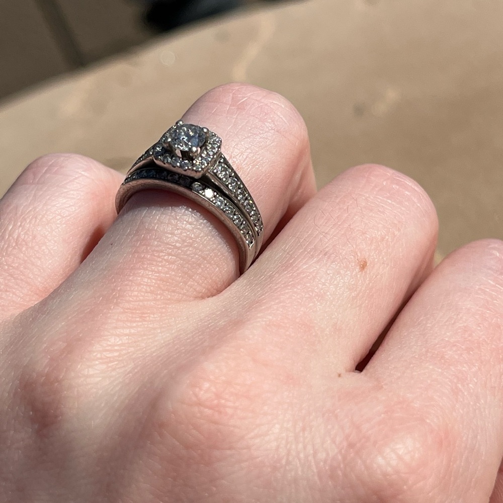 Princess Cut Wedding Band And Wedding Ring Soldered T… Gem